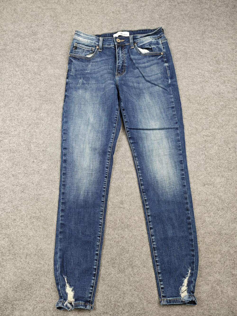 KanCan Jeans Womens 30 Blue Skinny Distressed Frayed Hem Ankle 28 Inseam